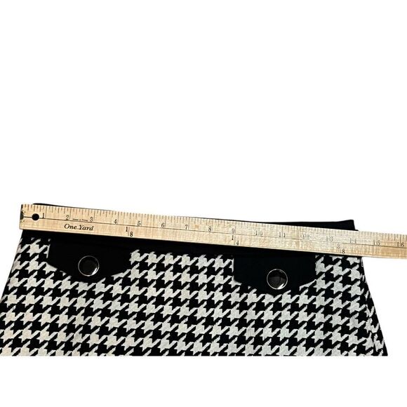 Ann Taylor woman’s 4 petite black white houndstooth a- line career skirt new - Picture 4 of 7